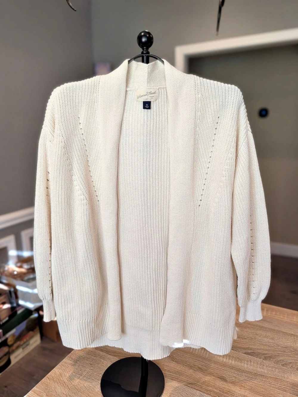Universal Threads Open Front Knit Cardigan Cream Size XS